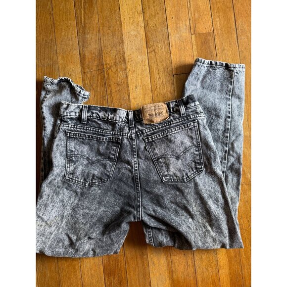 Vintage Acid Wash Denim Jeans 90s Style High Waist Relaxed Fit Unisex Retro Cool - Picture 7 of 13